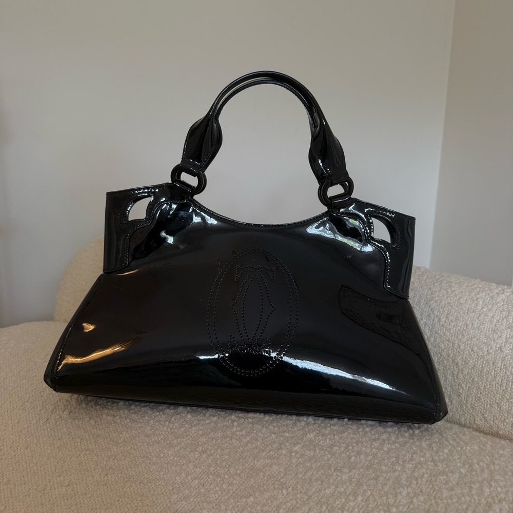 Black Patent Leather Handbag
